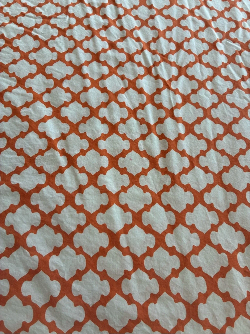 Pottery Barn Orange and White Trellis Cotton Duvet Cover